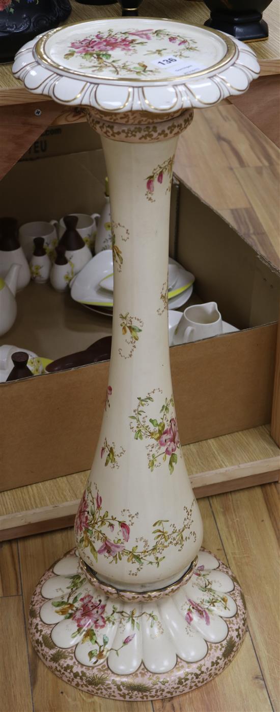 A Wedgwood floral jardiniere stand height 85.5cm